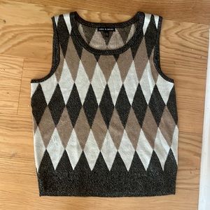 Metallic Argyle sweater vest